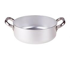 Pentole Agnelli ALMA10622 PoÃªles en Aluminium Professionnelles 3 mm, Casserole Basse avec 2 poignÃ©es, 3,4 L