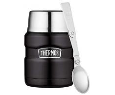THERMOS Stainless King RÃ©cipient Alimentaire Isotherme en Acier Inoxydable, Acier Inoxydable, Noir Mat, 0,47 Liter