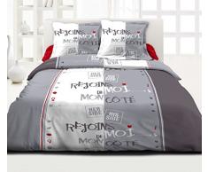 Douceur de Nuits Rejoins Moi Parure de Couette Coton Multi 220 x 240 cm