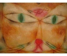 Legendarte PL-081 Tableau Chat et Oiseau Impression numérique sur Toile. Paul Klee Peinture Multicolore 60 x 80 cm