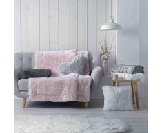 douceur dintÃ©rieur coussin 40x40cm imitation fourrure marilou anthracite