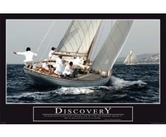 Empire Poster avec slogan motivant (en anglais) Discovery + accessoires de fixation multicolore