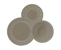 Couronne mulaki Vaisselle, Porcelaine, Gris, 23 x 29 x 30 cm, 18 pièces