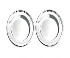 silberkanne Lot de 2 Dessous de Bouteille argentés D 15,5 cm Plaqué Argent
