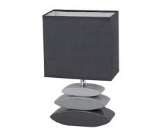 Honsel 53611 Lampe de table, E14, Gris/Blanc