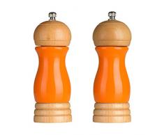 Premier Housewares 1103688 Moulin Ã Poivre et Sel en Bois dHÃ©vÃ©a Orange LaquÃ©