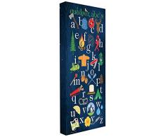 Le Stupell Home Decor Collection extÃ©rieur ABC de dÃ©coration Murale tendue, Toile, Multicolore, 25.4Â x 64.52Â x 60.96Â cm