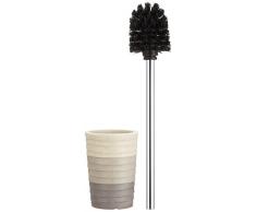WENKO Brosse WC Cuzco - Porte-brosse WC, Polyrésine, 9.5 x 37 x 9.5 cm, Gris