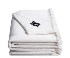 zoeppritz since 1828 Reborn Bliss Couverture - Fourrure synthétique - Couverture Plaid Moelleuse et Luxueuse Imitation Fourrure avec Dos Lisse - de, Polyester, 000 White, 160 x 190 cm