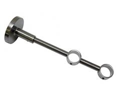GARDINIA Support de tringle Ã rideau double avec plaque de fixation en mÃ©tal, Pour 2 tringles, Support fermÃ©, MatÃ©riel de fixation inclus, SÃ©rie Chicago, DiamÃ¨tre: 20 mm, Couleur: Titane