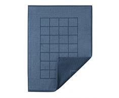 Egeria Tapis pour Salle de Bain, Coton, RayÃ© Vert/Bleu/Jaune/Noir, 60 x 110 cm