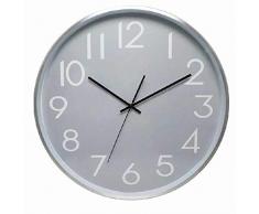 Dcasa Horloge Murale en Aluminium pour dÃ©coration dintÃ©rieur Unisexe Adulte, Gris (Gris), Unique