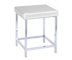 WENKO Tabouret de salle de bain Deluxe Square - tabouret de douche, surface de siège rembourrée, Plastique, 40 x 47 x 40 cm, Blanc