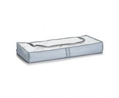 Zeller 14628 Surmatelas en Sac de Rangement en Tissu Non-tissé, Blanc/Gris, 103 x 45 x 15 cm
