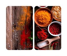 WENKO 2521467100 ProtÃ¨ge-plaque universel Epices - lot de 2, pour tous les types de cuisiniÃ¨res, Verre trempÃ©, 30 x 52 x 4 cm, Multicolore