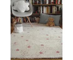 Tapis à poils longs, rose, 100 étoiles, Art For Kids, 100 % polypropylène , 120 x 170 cm
