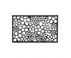 Relaxdays 10020195 Paillasson tapis de sol antidÃ©rapant en caoutchouc motifs fleurs rÃ©sistant porte entrÃ©e garage couloir extÃ©rieur L x l 75 x 45 cm noir