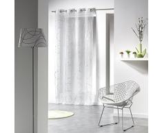 douceur dintÃ©rieur panneau a oeillets 140x240 cm voile argent bully blanc