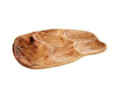 Premier Housewares Kora Plateau de Service avec 3Â Compartiments, Bois de cÃ¨dre Naturel