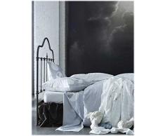 Essix - Drap Plat Botanic Percale de Coton Blanc 180 x 290 cm