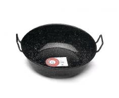 Garcima - Gerimport32 - Double Poêle - Profonde avec anses - Emaillé - Noir - Taille: 42 x 36 x 12 cm