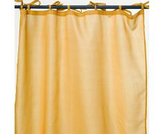 Thedecofactory Voilage Juliette Ã Lacets (105x250cm) Jaune - Maison De Famille - Style : Maison De Famille