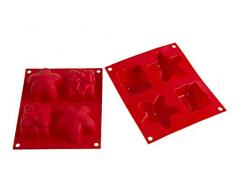 Silikomart 26.001.01.0065 HSF01 Moule Multiforme ThÃ¨me NoÃ«l Silicone Rouge