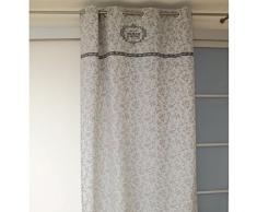 Soleil docre Rideau en Coton imprimé 140x240 cm Paris Gris, 140 cm x 240 cm