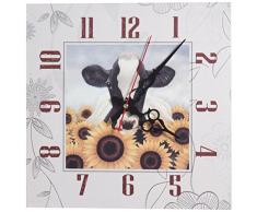 Sunny Toys Horloge Murale DÃ©corative - Vache, HÃ©lianthe - Pendule Murale, Pendule De Cuisine