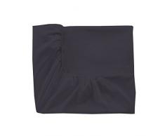 Essix - Drap Housse Royal Line Percale de Coton Ardoise 80 x 200 cm