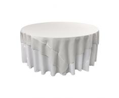 La Nappe Carrée en Lin Polyester en Popeline, Polyester, Blanc, 183 x 183 x 0.04 cm