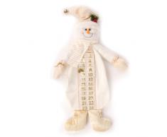 WeRChristmas Calendrier de lavent Bonhomme de Neige Crème/doré Grand modèle