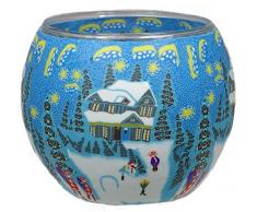 Him CC258 photophore Verre Hiver (Winter), Multicolore, 11x11x9 cm