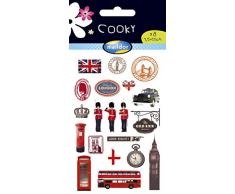 Maildor 560381C - Un sachet de gommettes 3D Cooky 1 planche 7,5x12cm, Londres (27 stickers)