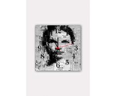 Bonamaison Horloge Murale en MDF, Multicolore, 30 x 30 cm