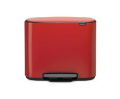 Brabantia - 121166 - Poubelle Bo Pedal Bin, 11 + 23 litres, Rouge