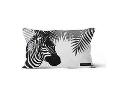Soleil docre Zebre Housse, Coussin, Polyester, Noir, 32 x 50 cm