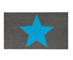 SHOE-MAX YH 101972 Big Star Paillasson Motif étoile Cyan 44 x 74 cm 2,1 kg