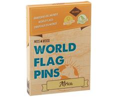 Miss Wood Africa Pack de drapeaux du monde, autocollant, jaune, 15.6Â x 11Â x 2Â cm