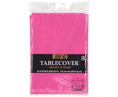 Amscan International Nappe ronde en plastique rose vif