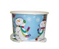 Amscan 12 X Pots Desserts Avec Cuilleres - Bonhomme De Neige Joyeux