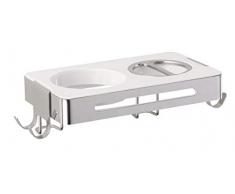 WENKO 22775100 Porte sÃ¨che-cheveux & fer Ã lisser Premium Plus, Acier Inoxydable/ABS, 27 x 8,5 x 15 cm