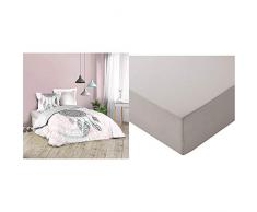 Douceur dIntérieur Parure 3 Pièces 200 x 200 cm Namaste Drap-Housse en Microfibre Gris Clair 160 x 200 x 30 cm