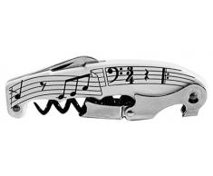 Koala Retro Music Tire Bouchon, Acier brossÃ©, Blanc, 10,7Â x 1,4Â x 3,3Â cm