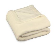 CelinaTex Couverture, Jour/Plafond, Montréal, Polaire Microfibre, Polyester, Blanc crème, 150 x 200 cm