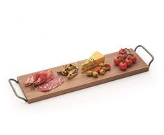 KitchenCraft Plateau de cuisine en bois surÃ©levÃ© avec poignÃ©es en fer