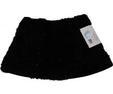 Cazsplash Quadrant Mini incurvé Tapis de Douche, Coton, Noir, 42 x 26 x 5 cm