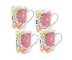 Portmeirion Home & Gifts Lot de 4 Tasses en Porcelaine Multicolore 8,5 x 12 x 10,5 cm