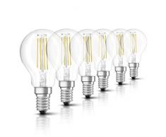 OSRAM Ampoule LED Filament, Forme sphÃ©rique, Culot E14, 4W Equivalent 40W, 220-240V, claire, Blanc Chaud 2700K, Lot de 6 piÃ¨ces
