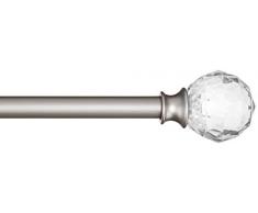 AmazonBasics Tringle à rideau décorative diamètre 1,6 cm avec embouts Boule à facette - 218 cm, Transparent